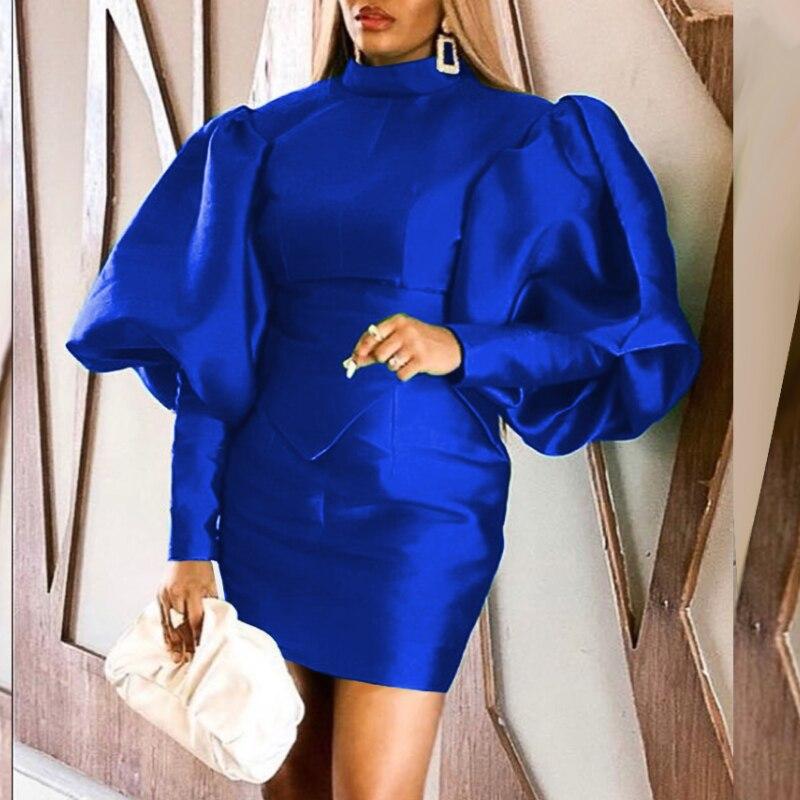 

Женщины Платье Длинный фонарь Платье Высокий воротник Телокон Сексуальный Блестящий Отпраздновать Событие Рождество Африканское платье Ночь День рождения Событие