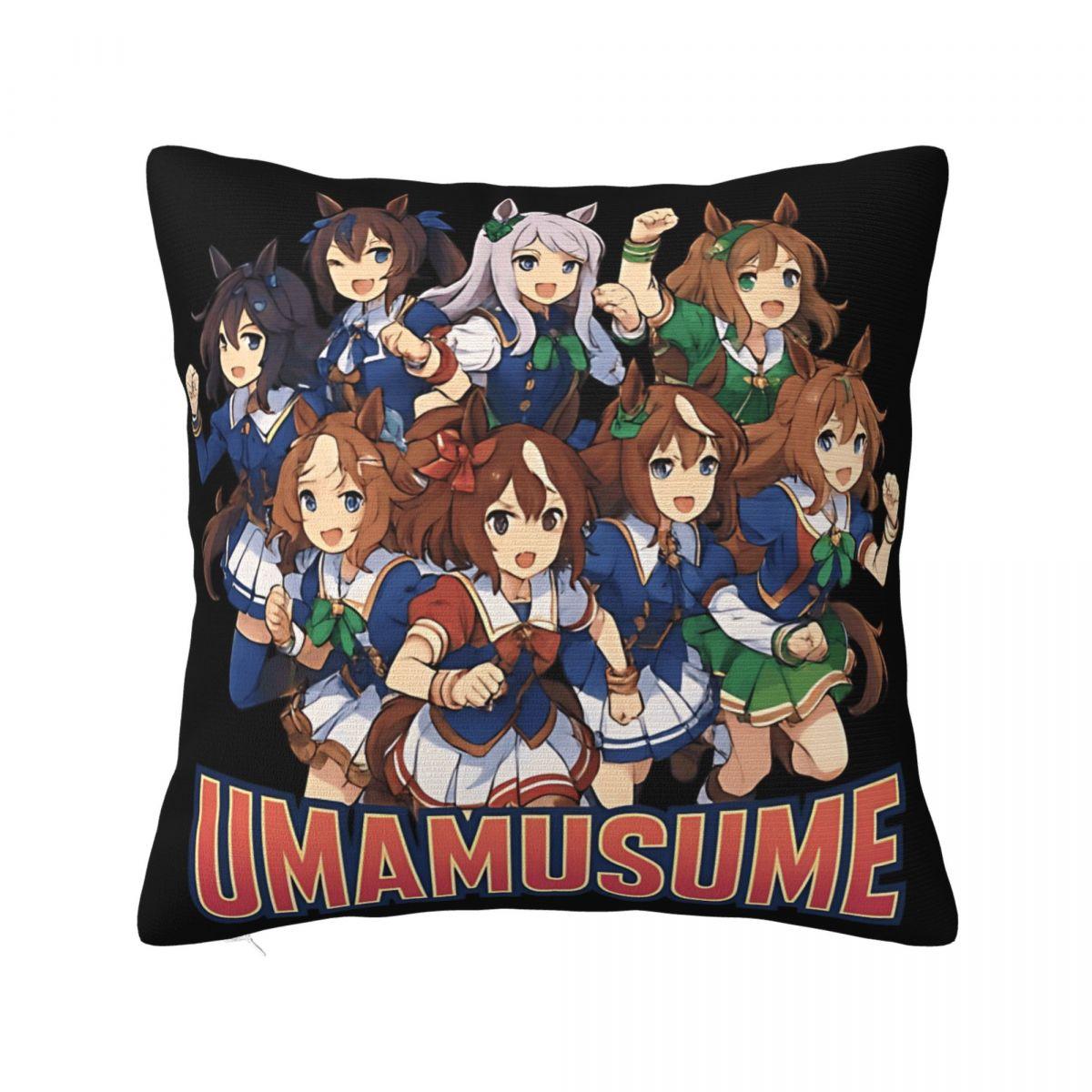 Умамусуме Аниме Принт Наволочка Чехол для подушки Наволочки Мягкий и Милый Домашний Декор На молнии Несколько размеров 12x12Inch