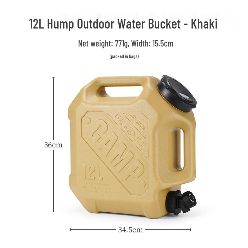 

ISE MOUNT Outdoor Camel Hump 12L Handheld Water Tank with Faucet and Double Handle