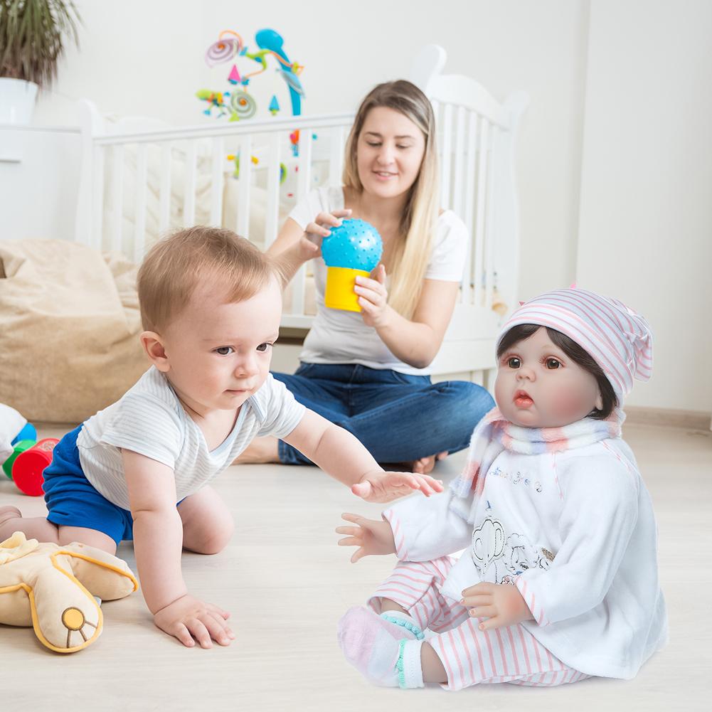 NPK Reborn 55CM Weiches Silikon Neugeborenen-Babypuppen Spielzeug Große Lebensechte Puppen