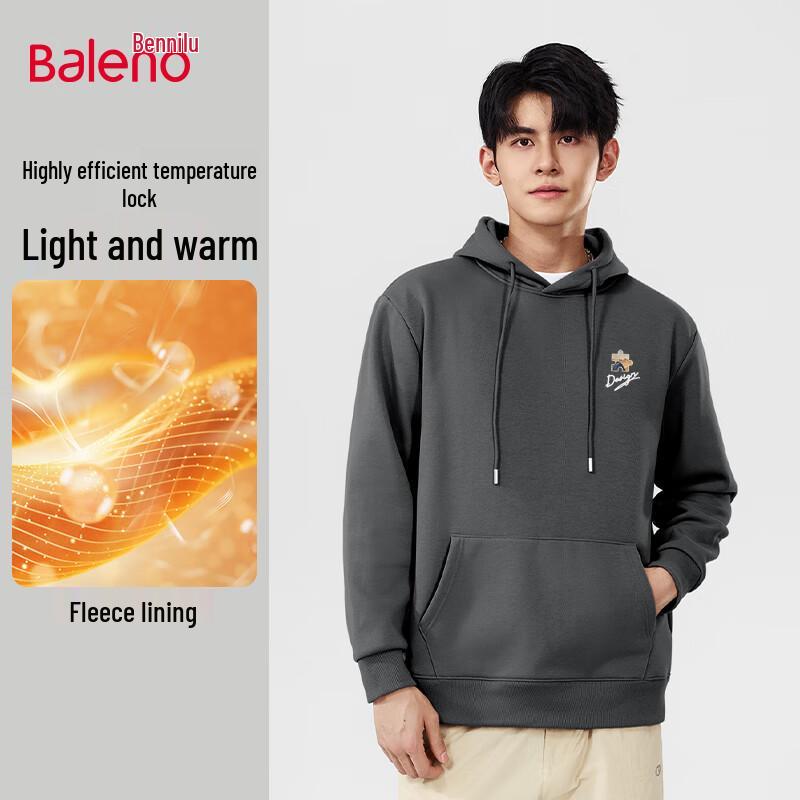 Baleno Men's Winter Fleece-Lined Hooded Sweatshirt