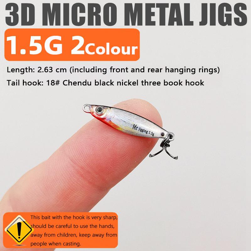 1.5g 3g 5g Micro VIB Lure Mini Metal Spoon Ultra Light 3D Eyes Flash Finish for Trout Panfish Stream Fishing