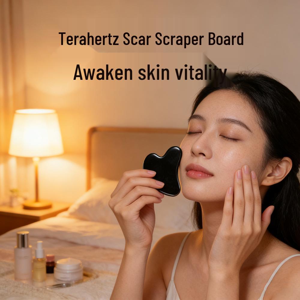 Natural Terahertz Gua Sha Energy Stone for V-Face Beauty and Massage Therapy