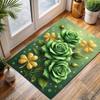 Multiple sizes Green roses and golden clovers Carpet for Living Room Bedroom Sofa Home Decor Rus Non-slip Floor Mat Luxury Gift