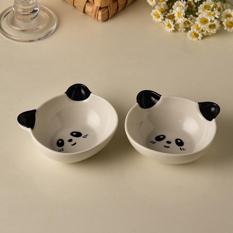 Panda Shaped Cute Steamed Egg Bowl,160ml Dipping Dish, Household Kitchen Supplies