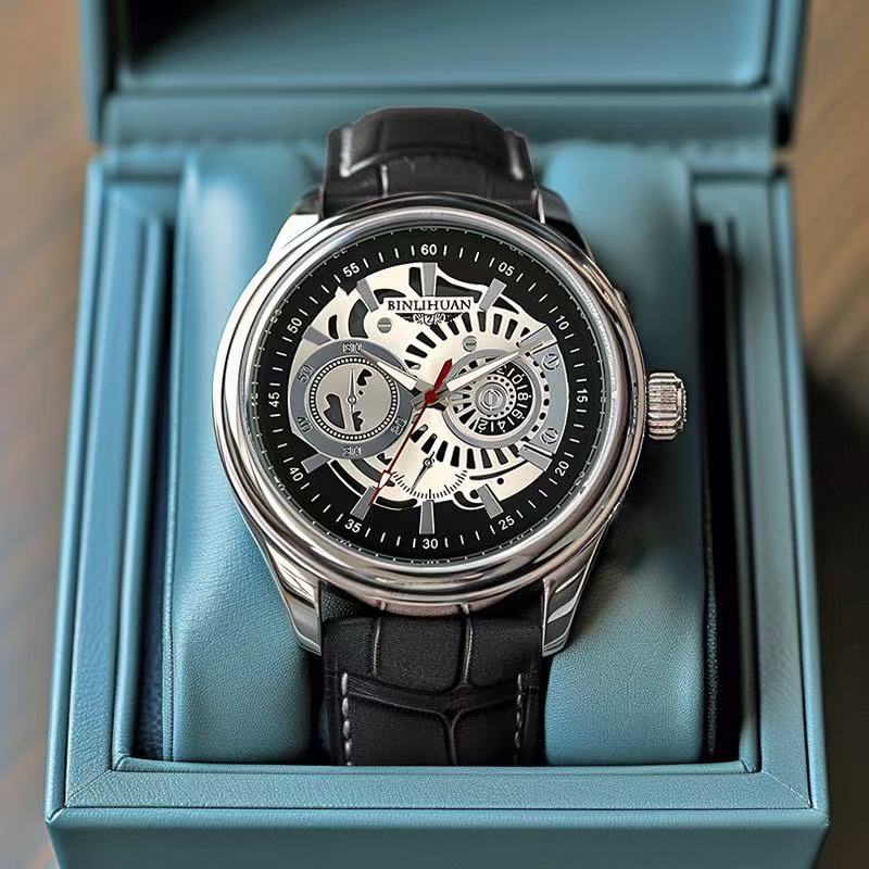 Men's Classic Leather Watch Minimalist Quartz Wristwatch