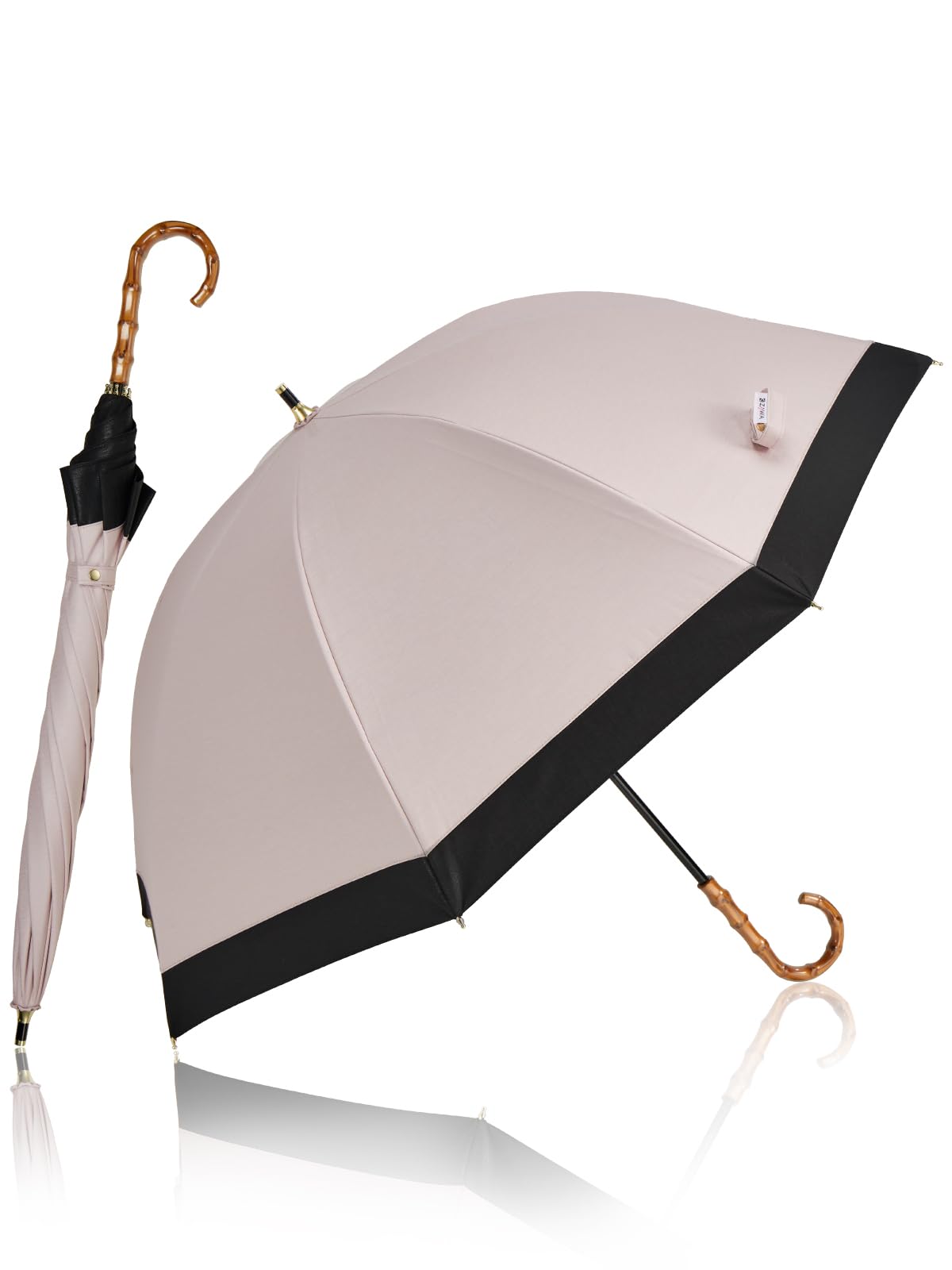 

KIZAWA Silky Luxe UV Light Long Идеально для дождя и 5 уровня водонепроницаемости Жаркий день Бамбуковые ребра 55 см Розовый x Зонт, Защита, 100% блокировка, Зонт, Солнце,