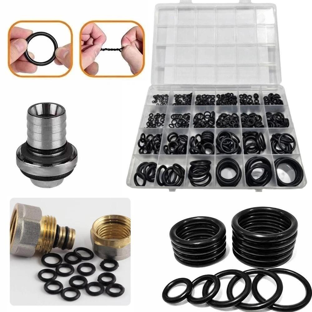 400Pcs 24 Sizes Rubber O-Ring Gasket Heat-resistant Air Conditioning Compressor Seals Auto Repair