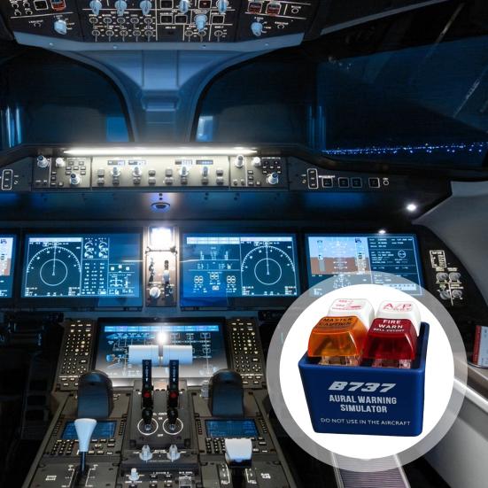 1/2 ks Klíčenka Crew Alert Egpws Simulátor varovného zvuku s baterkou Realistický letecký design Nástroj pro uvolnění tlaku