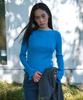 Tudument Boatneck Rib Knit_Teal Blue