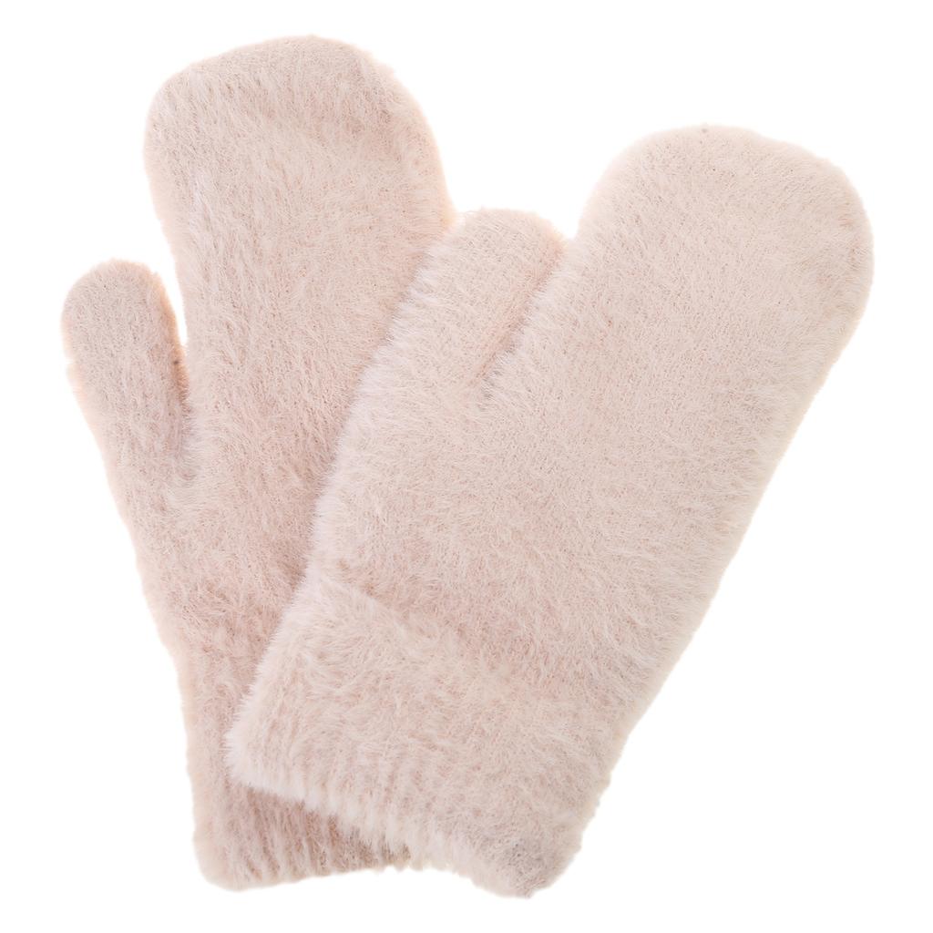 Faux Furs Mittens Women Winter Warm Gloves Faux Furs Gloves Stretchy Cuff Comfortable Wear for Skating Skiing Hunting