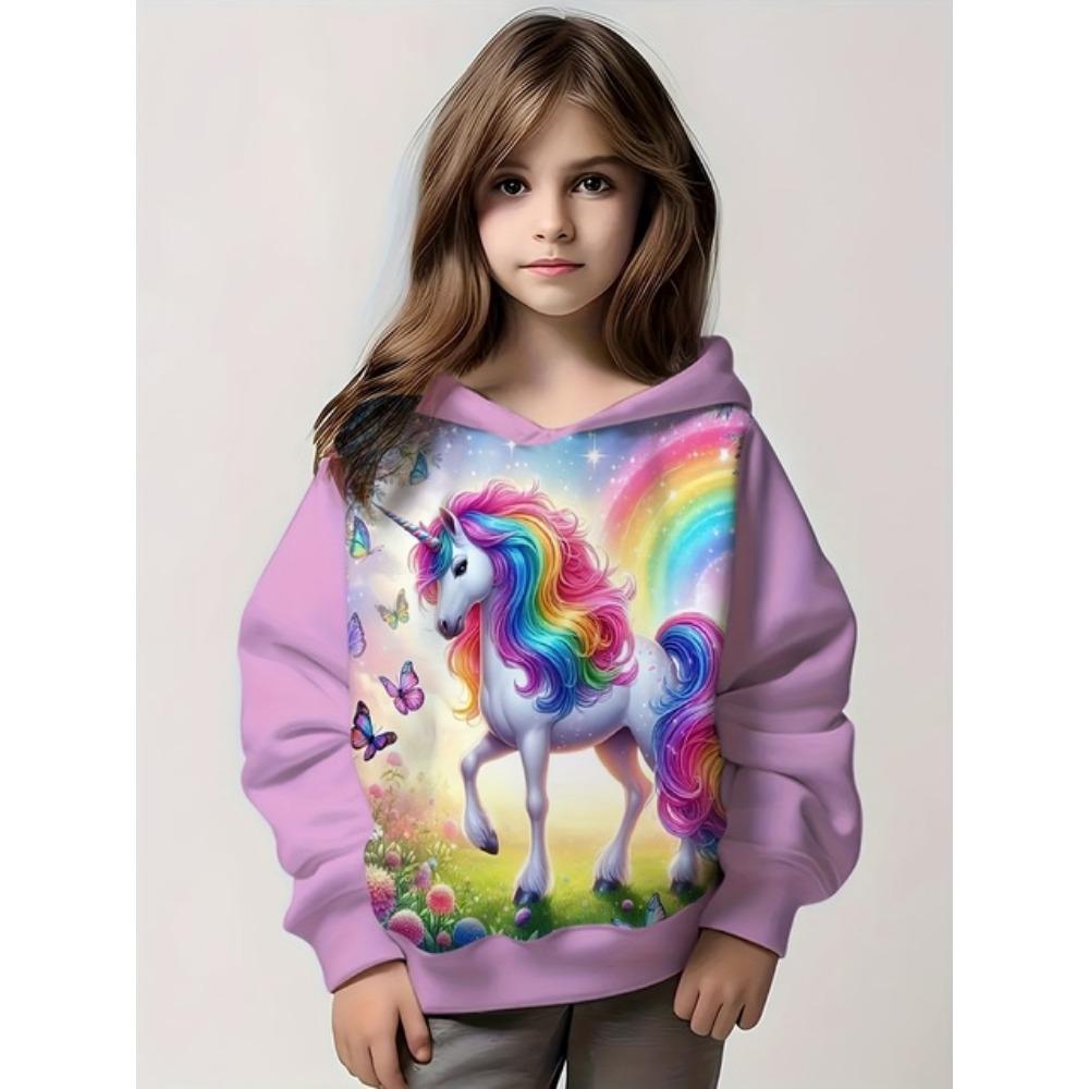 Kids Clothes Girl Hoodies Long Sleeve Cartoon 3D Print Children Spring Fall Clothes Casual Cute Outdoor Child Girl Clothes Tops