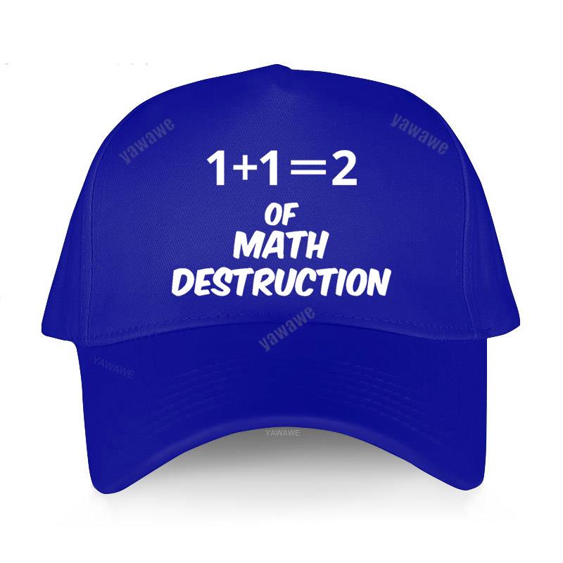 Black Casual Boys Printed Baseball Cap 1+1=2 Weapon of Math Destruction Man Women Summer Hat outdoor Snapback caps sport bonnet