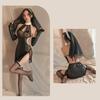 Erotic Lingerie Sex Nun Dress Slit Skirt Sheer Uniform Seductive Cosplay Sexy Lingerie Woman Women's Clothing Cosplay Sexy Femme