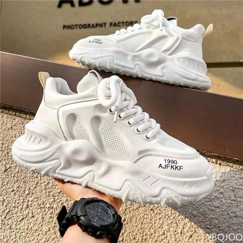 

Fashion Trendy Men s Shoes New Casual Thick Sole Height Increasing Anti Slip Lightweight and Versatile Sports Running Vulcanized Shoes 39 белый