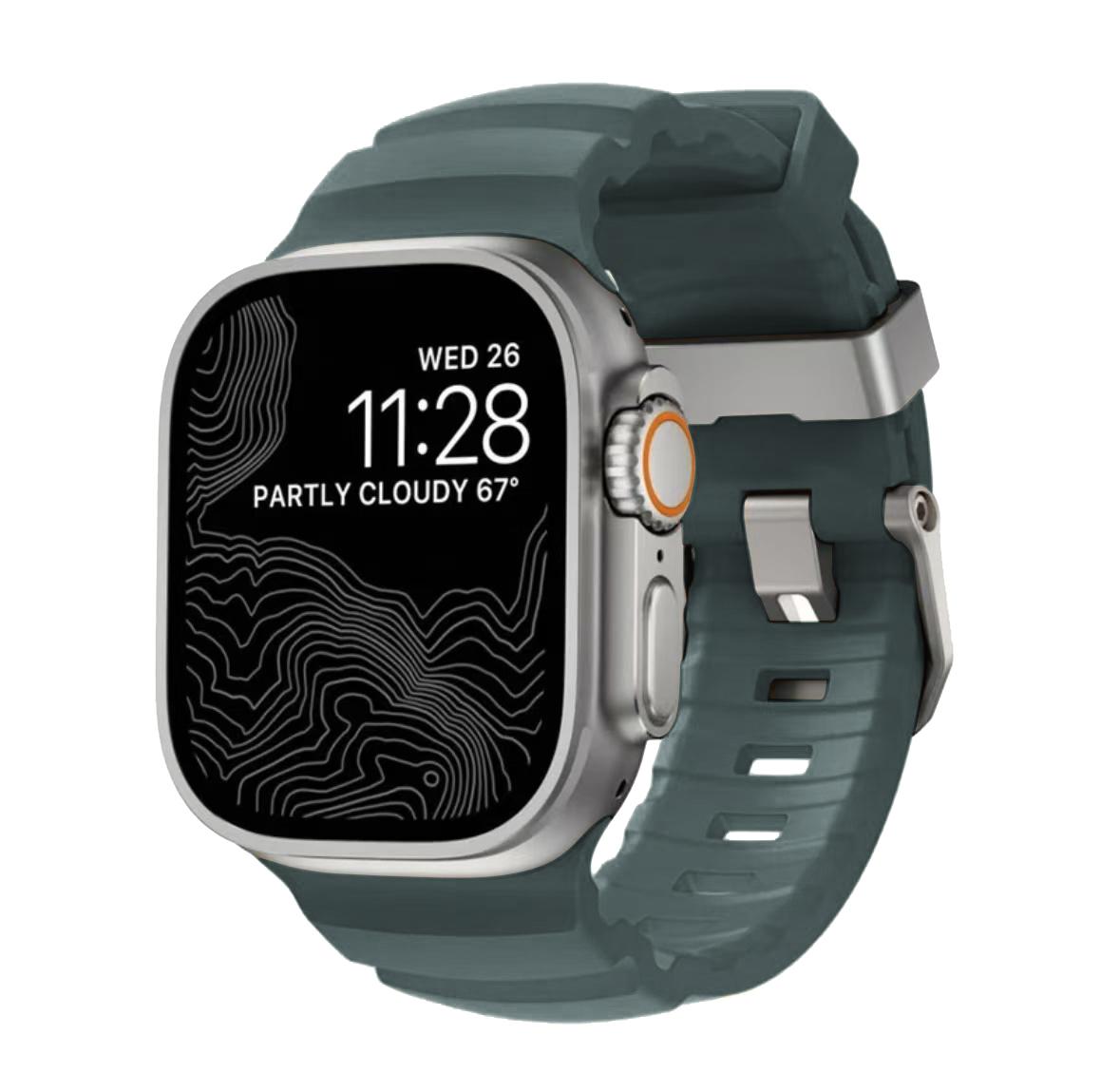 

НОВЫЙ спортивный силиконовый ремешок для Apple Watch Ultra 3 11 10 9 8 7 6 SE3 титановый металлический браслет для iWatch 42 мм 44 45 46 мм 49 мм 42 44 45MM