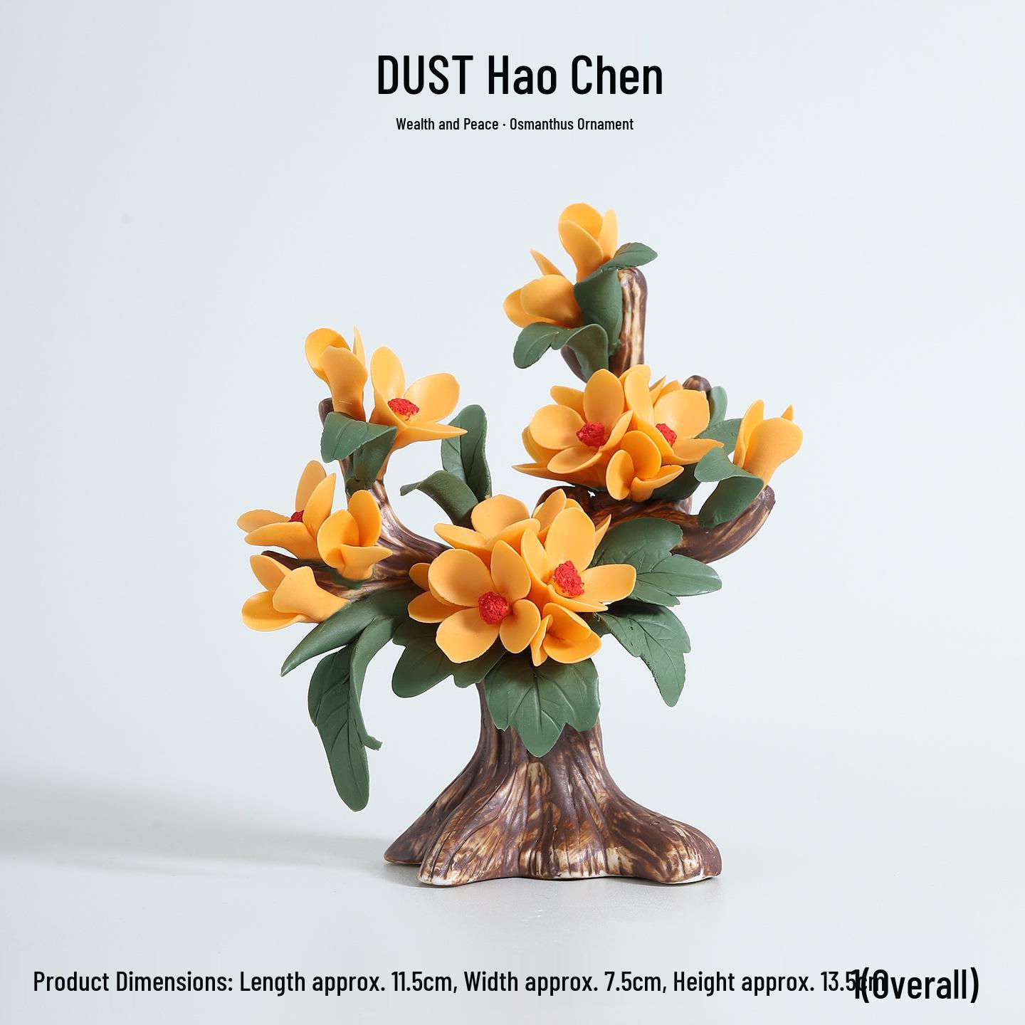 

Handcrafted Ceramic Osmanthus Desktop Ornament: Living Room Peony Décor for Wine Cabinet Display