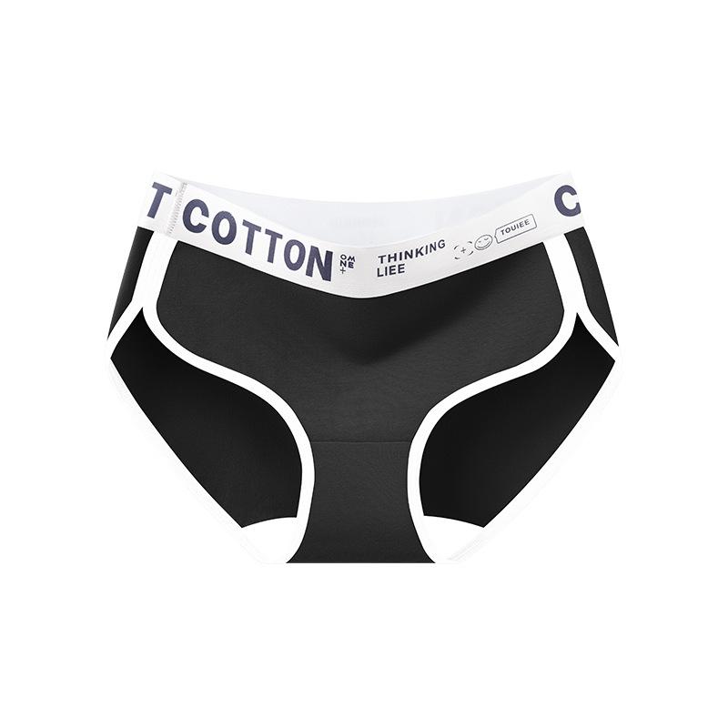 Ladies Spring and Autumn New Cotton Antibacterial Extension Crotch No Mark High Split Middle Waist Triangle Briefs