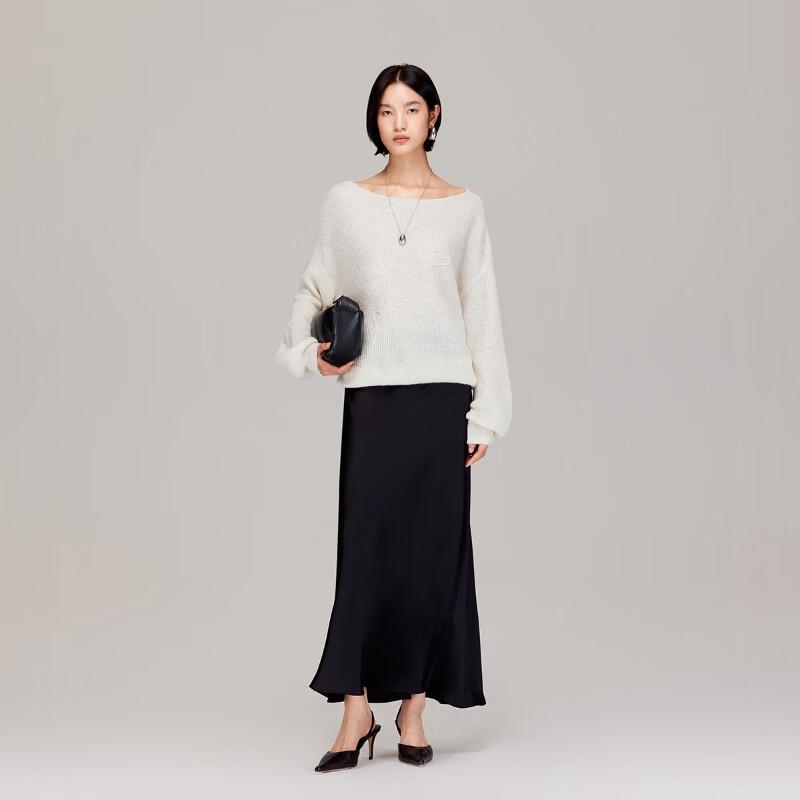 VEROMODA Women's Off-Shoulder 3D Embroidered Knit Sweater