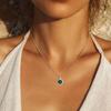 [KOAI] Zirconia Bead Malachite Healing Power Stone Necklace for Women