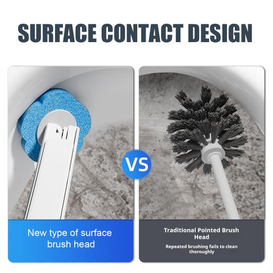 Jednorazowa szczotka do toalety z wymiennymi końcówkami Uchwyt do montażu na ścianie Szczotka do czyszczenia z głębokim rowkiem Środek do czyszczenia łazienki