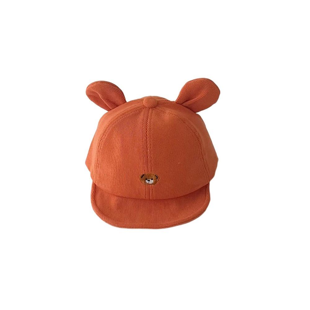 Fashion Adjustable Kids Fisherman's Hat Cartoon Embroidered Baby Visor Hat Bear Ear Solid Color Baby Sunhat Autumn