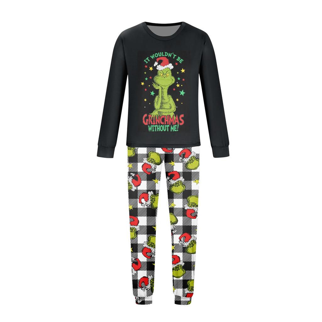 Zestaw piżamowy dla rodziny z nadrukiem świątecznym, ubrania domowe, zestaw rodzinny z długim rękawem, topem i spodniami