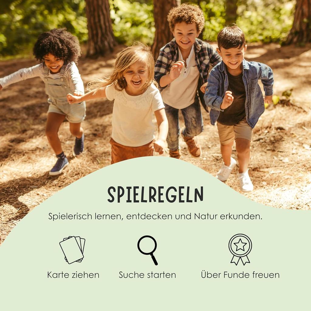 50 Cartes d'Exploration pour Enfants - Chasse au Trésor en Plein Air et Découverte de la Nature I Jeu de Recherche Passionnant I Jeux Éducatifs de 4 à 8 Ans