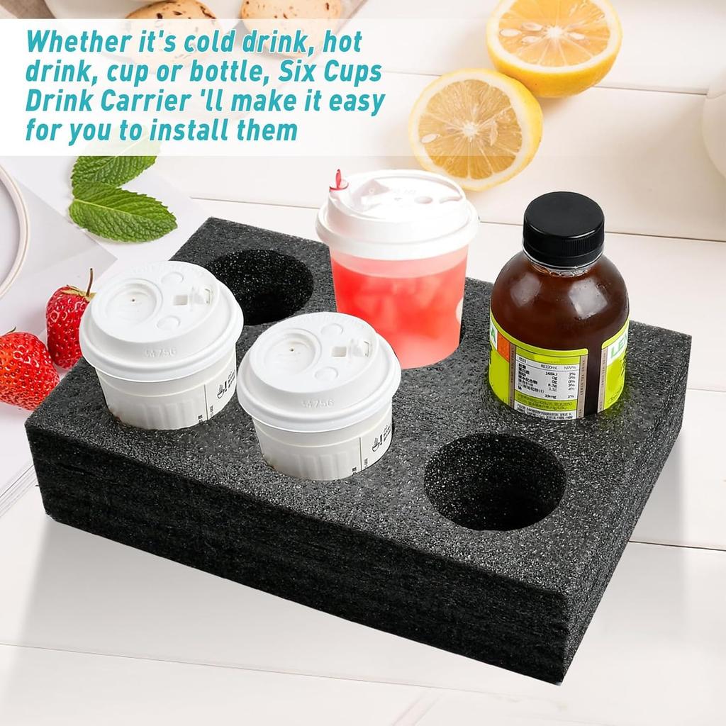 Cup Holder Thicken Foam Takeout Coffee TraysDisposable Beverage Delivery Holders Drink Tray Out Take Packing Go Carry Drinks