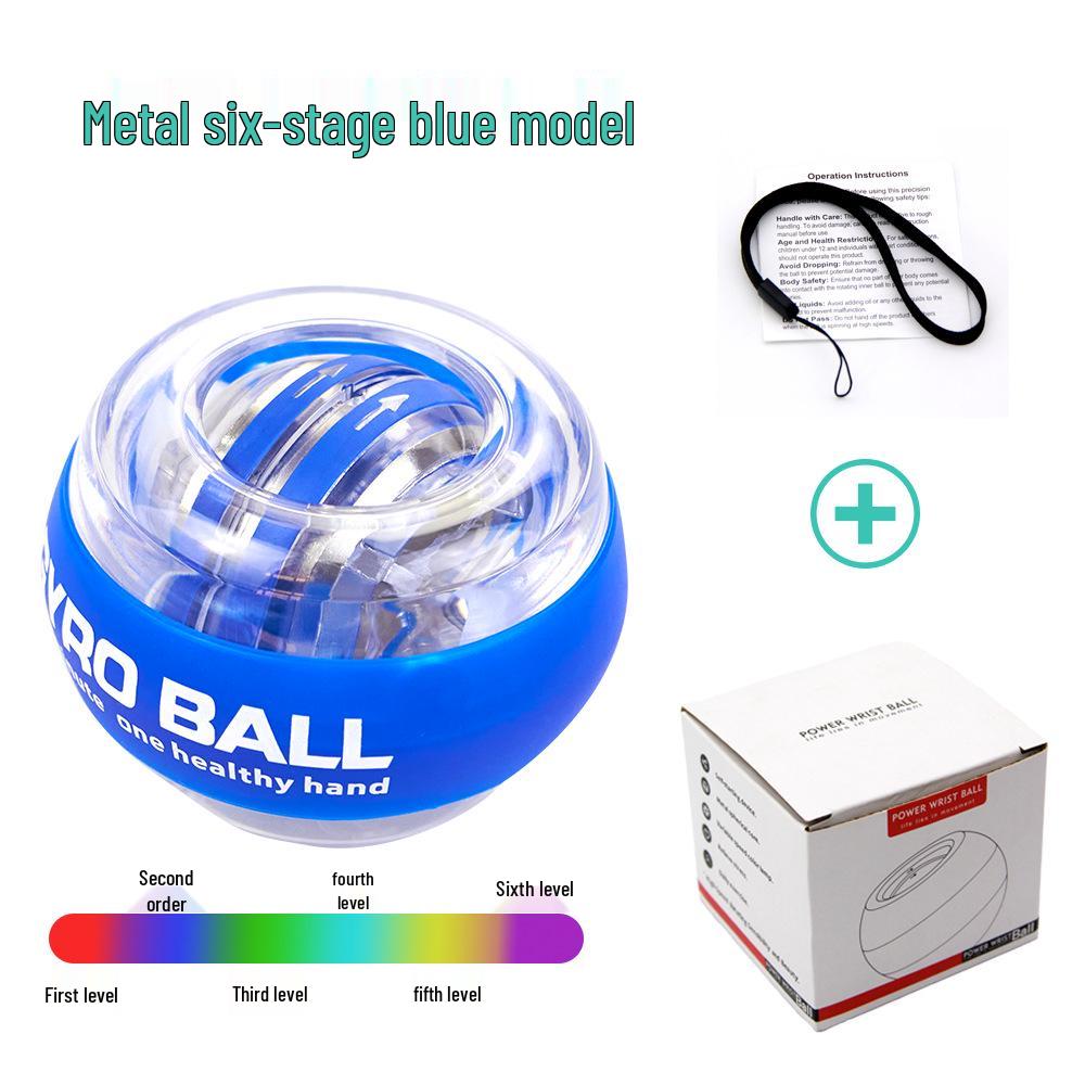 Luminous Fitness Gyroscope: Wrist & Arm Muscle Training Power Ball - Dazzling Platinum Grip
