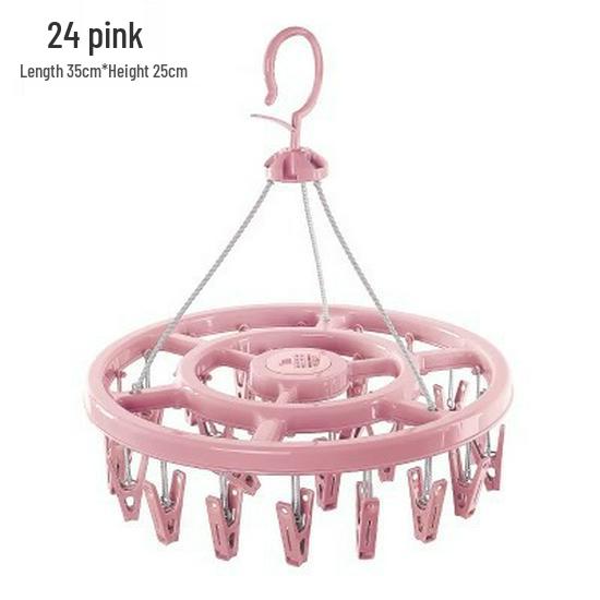 Windproof Plastic Drying Rack with 32 Clips for Children's Socks and Underwear