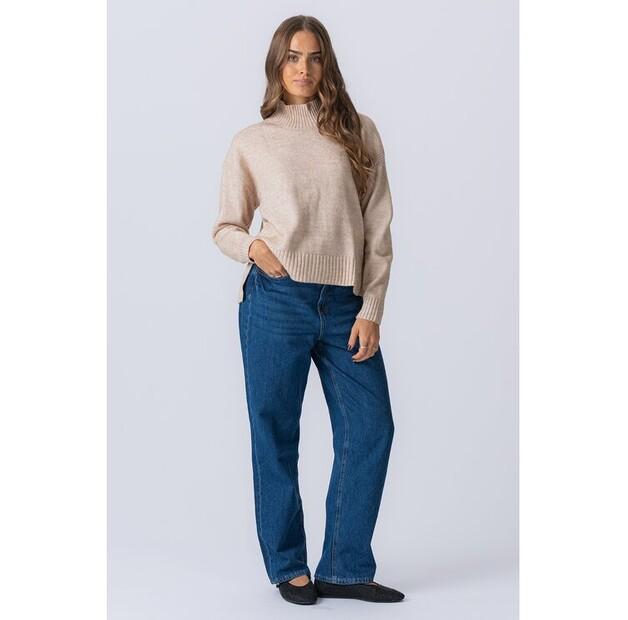 Свитер TeeShoppen Кошулка с воротником в ряд oversized