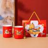 Auspicious Red Cartoon Ceramic Mugs