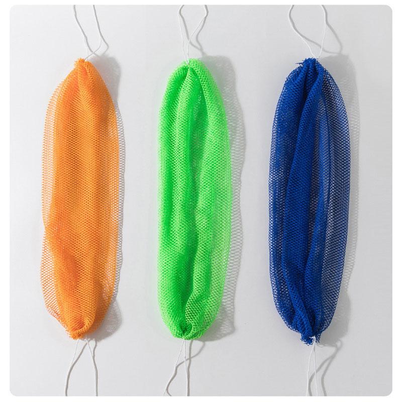 

3pcs Drawstring Nylon Bath Towel, High Elastic Exfoliating Shower Towel, Dead Skin Remover Sauna Body Scrub Towel