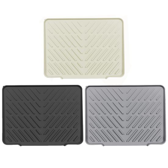 Silicone Drain Mat Kitchen Sink Slope Design Heat-Resistant Drain Pad Cookware Drying Tray Air Circulation Drain Mat
