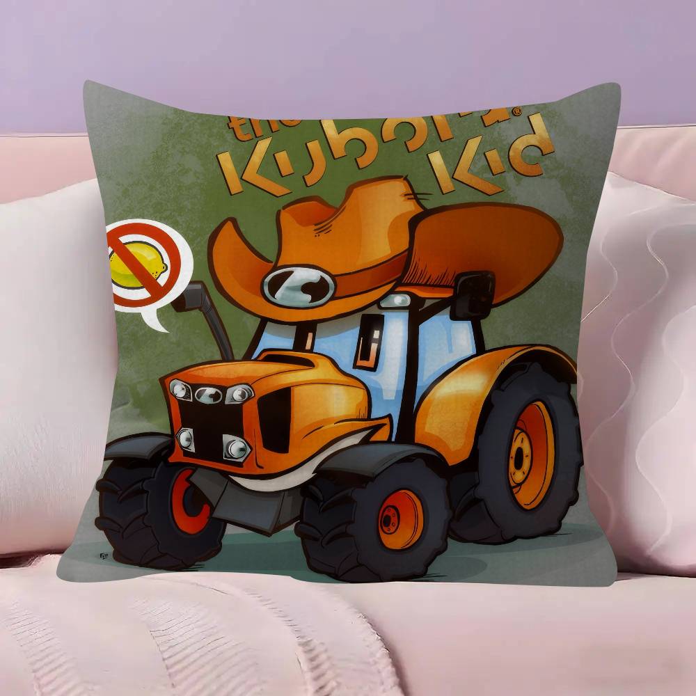 Car Tractor Decorative Double-sided Printed pillow cover Short plush Suitable living rooms bedrooms sofas throw cushion cover