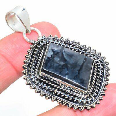

Natural Picasso Jasper Gemstone 925 Sterling Silver Gift Pendant 2.21 u0D52