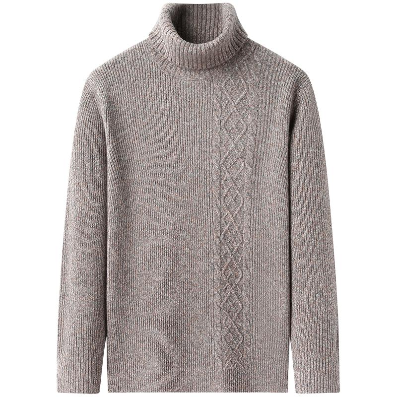 

ROMON Men s 100% Pure Wool Thick Turtleneck Cable Knit Sweater 3XL