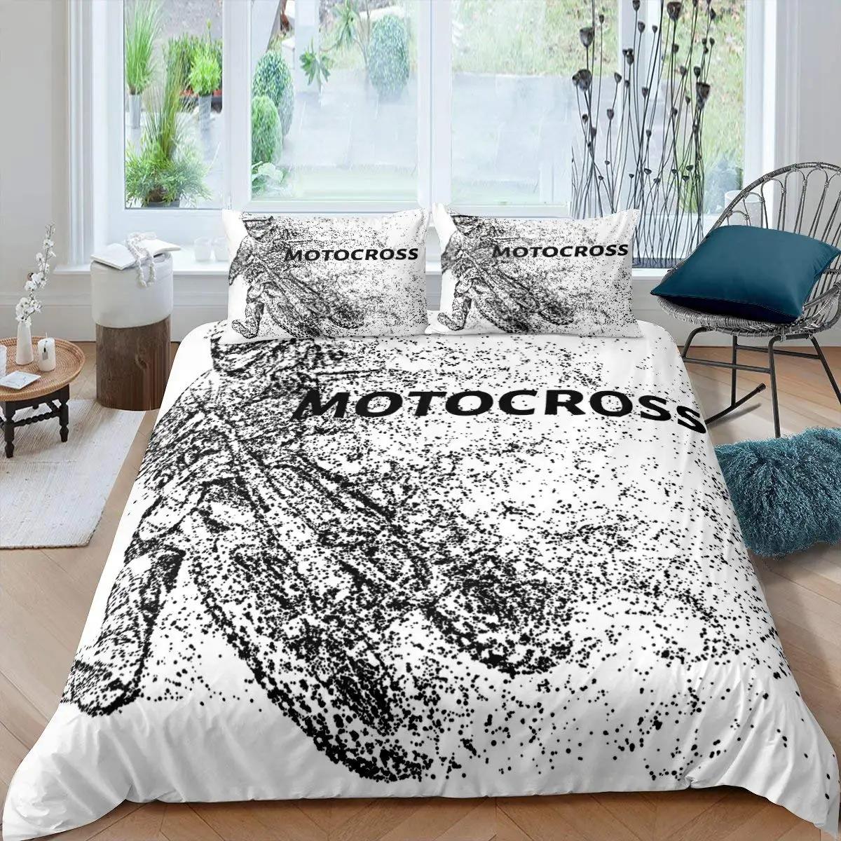 Комплект постельного белья с изображением мотоцикла 3D Queen Bedding Duvet Cover — фото 19