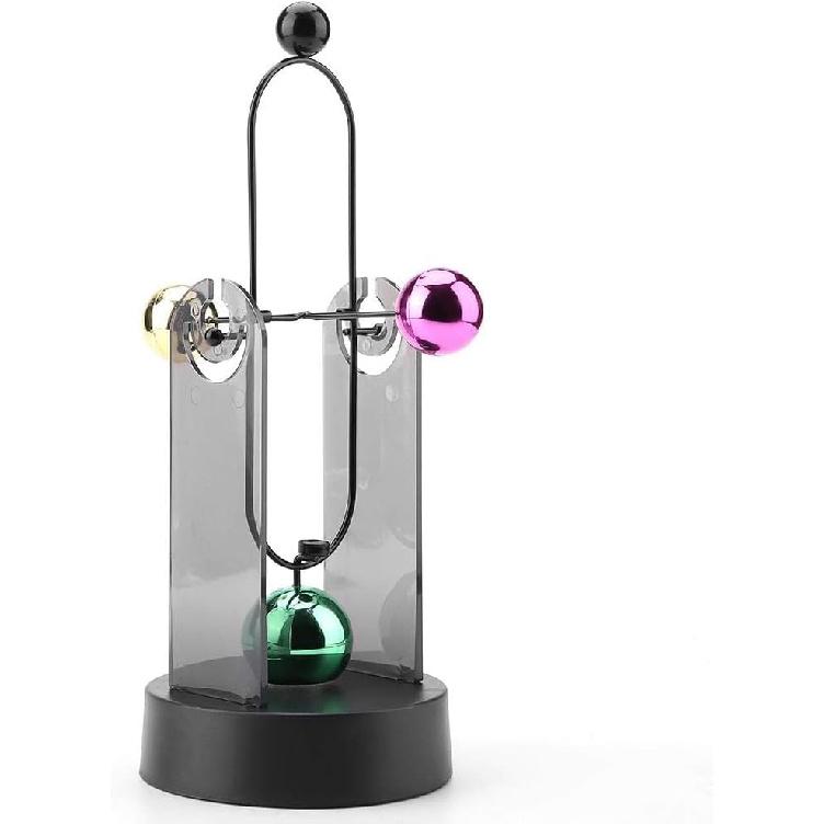 ZJchao Perpetual Motion Machine, Electronic Swinging Model, Art Craft Decoration Perpetual Motion Swing Balance Balls Office Desk Science Ornament