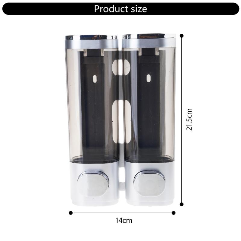 Pack Of 2 Wall Mounted Easy Arrange Soap Dispenser With 600ml Capacity For Shampoo And Cream In Bathroom