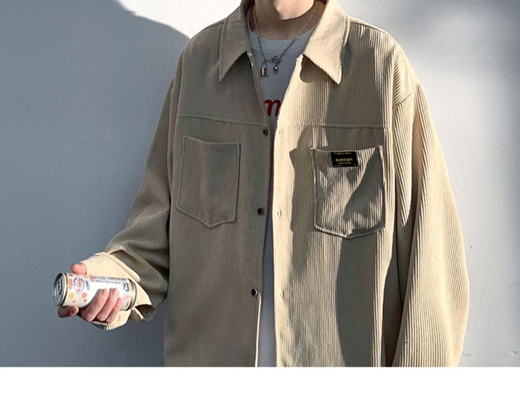 2025 Spring/Autumn Men's Thickened Japanese-Style Casual Long-Sleeve Shirt Jacket