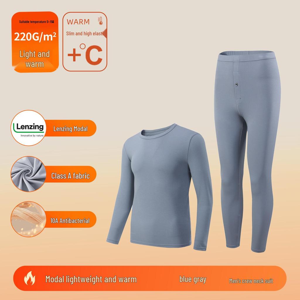 Class A Lenzing Modal 80-Count Warm Base Layer Set: Men's & Women's Autumn Heat-Generating Skinwear