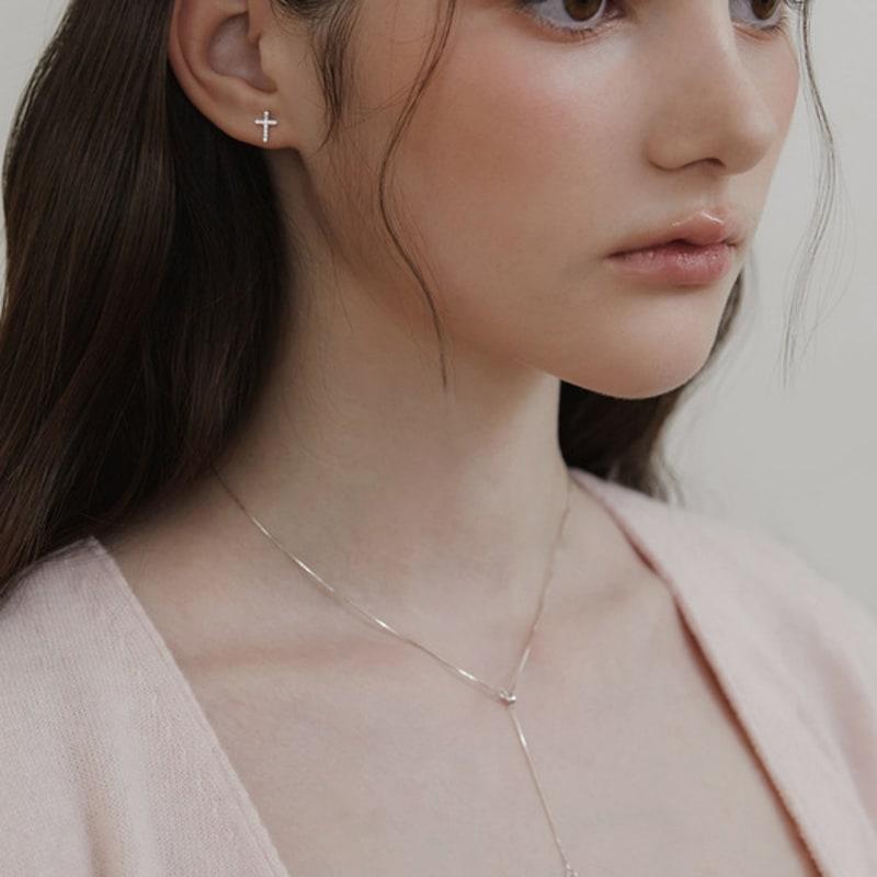 Tatiana (925 Silver) Heart Tail Y-Line Necklace NZ2425