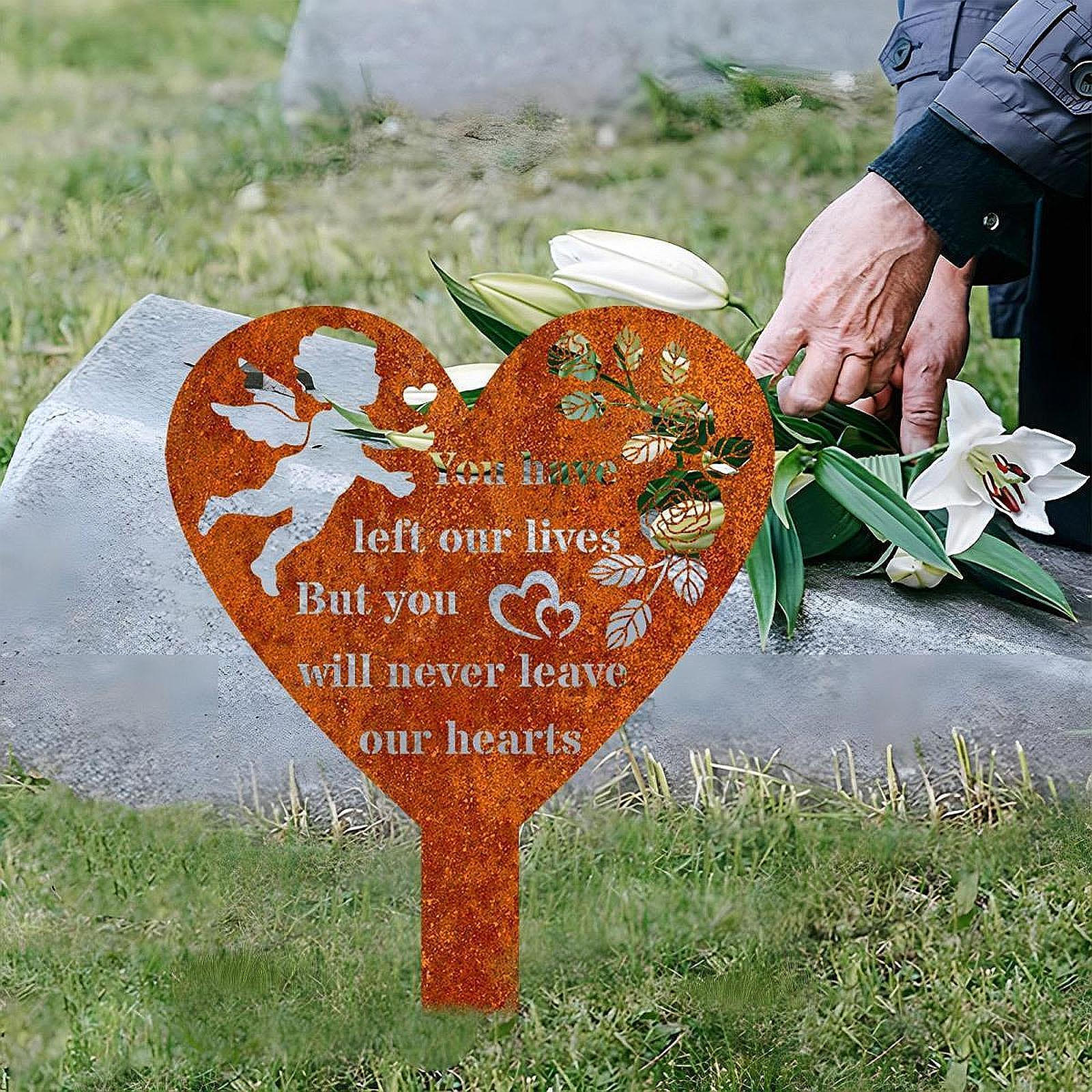 

Садовая мемориальная памятная табличка, маркер для могилы, металлический колышек для кладбища A