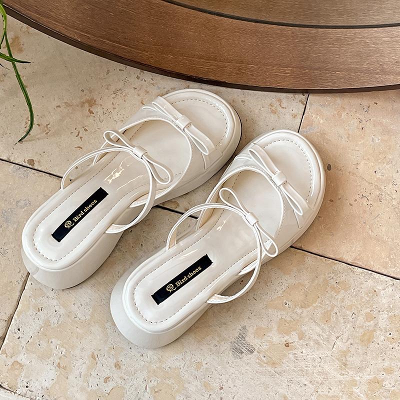 Summer Concise Open Toe Women Slippers Fashion Platform Wedges Heel Shoes Beach Dress Female Slides