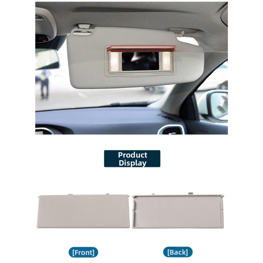 Visor Replacement Makeup Mirror Cover Sun Visor Replacement Perfect Fit Integration Dual Card Slots Snap-on Installation