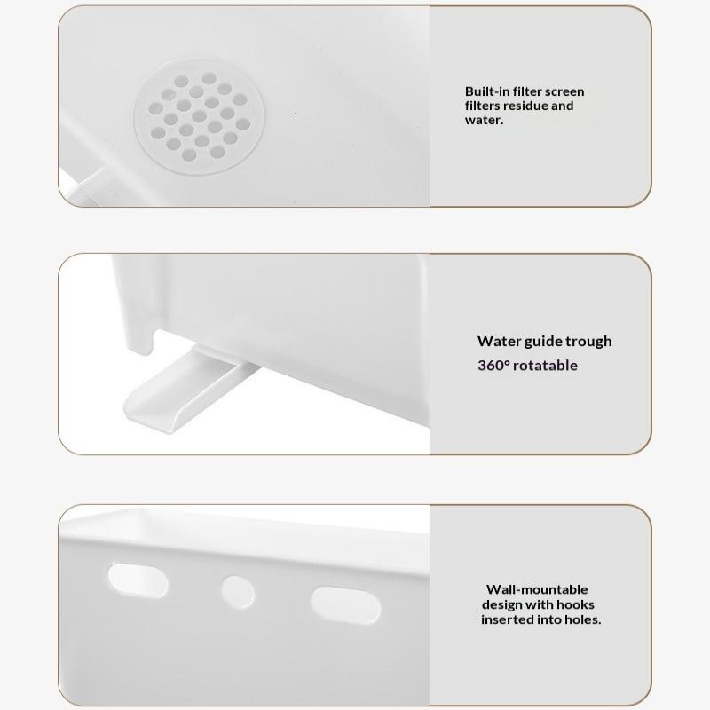 Table Top Trash Can Mini Home Kitchen Waste Storage Box Sink Drain Basket Dry Wet Separation Filtration Magical