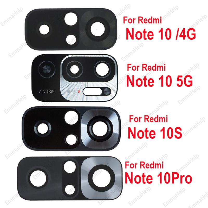10Pcs Camera Lens For Xiaomi Redmi Note 9 Pro Max 9s 8 8t 7 7Pro Note10 5G 10t Back Camera Glass With Glue Adhesive