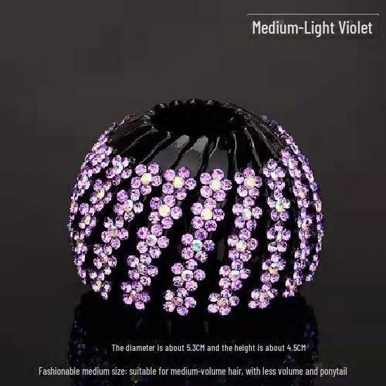 

«Элегантная заколка для волос со стразами и резинка для хвоста — дизайн «Птичье гнездо»»